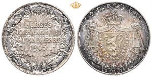 Haakon VII. 2 kroner 1906 i originalt etui