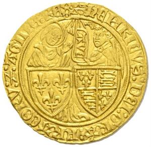 Henrik VI 1422-1453, salut d`or u.år/n.d..