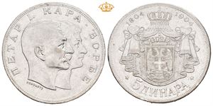 Peter I, 5 dinara 1904