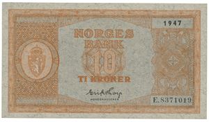 10 kroner 1947. E.8371019