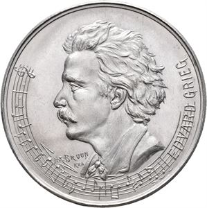 Edvard Grieg. Souenirmedalje 1899. Bruun. Aluminium. 40 mm