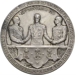 Trekongemøtet i Kristiania 1917. Sølv. 40 mm