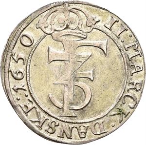 FREDERIK III 1648-1670 2 mark 1650. S.25