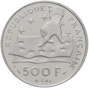 500 Francs 1991 Platina