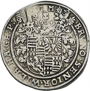 Bruno II, Wilhelm I, Johann Georg IV & Volrat VI, taler 1605