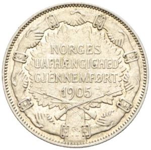 2 kroner 1907, med geværer.