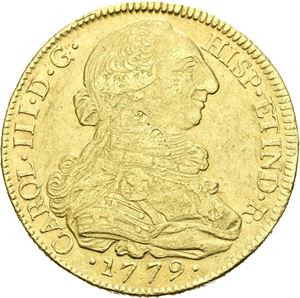Carl III, 8 escudos 1779. Popayan