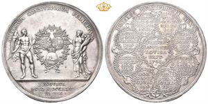 Christian VI. Kronprinsens bryllup 1743. Wahl. Sølv. 64 mm