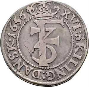 FREDERIK III 1648-1670. 1 mark 1656. S.28