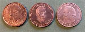 Lot 3 stk. medaljer i bronse; 1997, 1998 og 2000