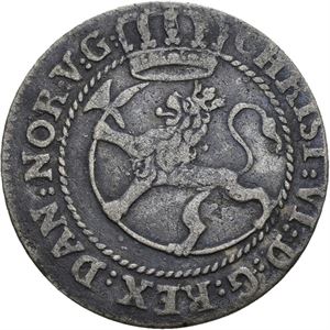 CHRISTIAN VI 1730-1746. KONGSBERG. 8 skilling 1733. S.5