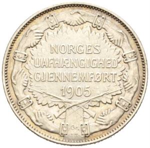 2 kroner 1907, med geværer.