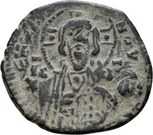 Constantin X Ducas 1059-1072, Æ follis, Constantinople. Byste av Kristus/Byste av Constantin