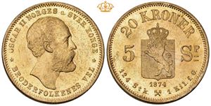 20 kroner/5 speciedaler 1874