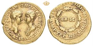 Nero, with Agrippina Junior, AD 54-68. AV aureus (19,5 mm; 7,58 g)