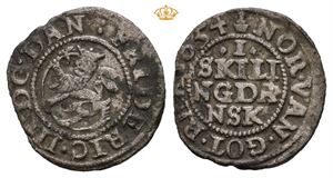 Frederik III (1648 - 1670) 1 skilling 1654