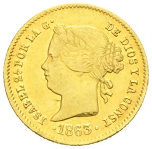 Isabella II, 2 pesos 1863.