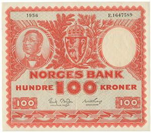 100 kroner 1956. E1647589