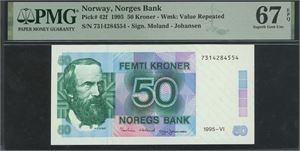 50 kroner 1995 7314284554 PMG 67 EPQ