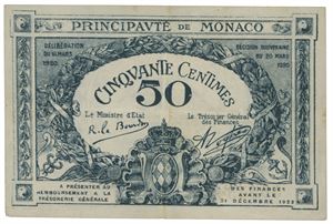 50 centimes 1920. Serie F, no. 505454