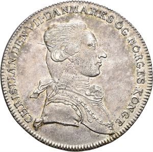 CHRISTIAN VII 1766-1808 Reisedaler 1788. Ripe på advers/scratch on obverse. S.7