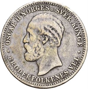 2 kroner 1885. Små kantskader/minor edge nicks