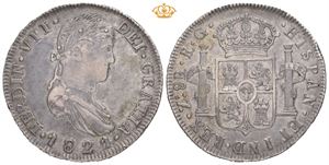 Ferdinand VII, 8 reales 1821. RG. Zacatecas