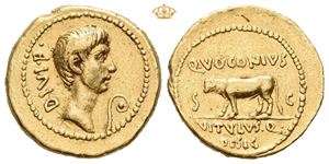 Ti. Voconius Vitulus. 40 BC or later. AV aureus (7,87 g; 21 mm)