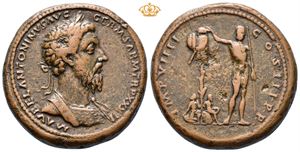 Marcus Aurelius. AD 161-180. Æ medallion (38 mm, 50,20 g).