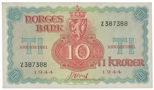 10 kroner 1944 Z 387388.