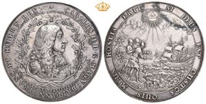 Charles II. Landgangen i Dover 1660. Roettier. Sølv