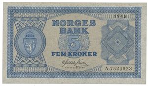 5 kroner 1945. A.7524923