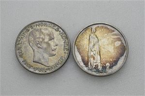 Lot 2 stk. 2 kroner 1914, jubileum og 1917