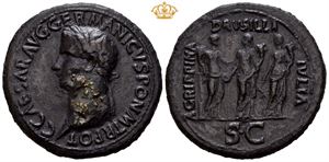Gaius (Caligula). AD 37-41. Æ sestertius (27,70 g).