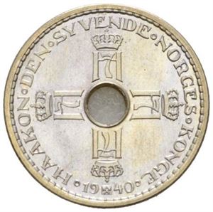 1 krone 1940. Prakteksemplar/choice.