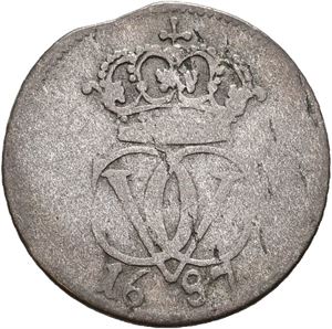 Norway Christian V (1670-1699) 2 skilling 1687 S.44