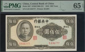 Lot 2 pcs. 500 and 1000 Yuan 1944