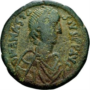 Anastasius I 491-518, Æ follis, Constantinople. R: Stor M