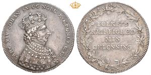 Carl XIV Johan, Kastepenning til kroningen 1818. Middelthun. Sølv
