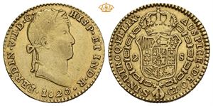 2 escudos 1820. Sevilla