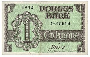 1 krone 1942. A645919.