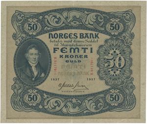 50 kroner 1937. B.5117911.