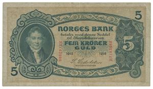 5 kroner 1918. F7143988