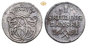 1 skilling 1691. S.53