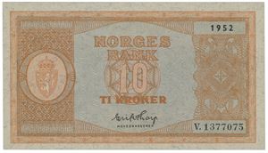 10 kroner 1952. V.1377075