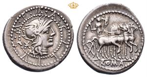 M. Acilius M.f, 130 BC. AR denarius (3,89 g)