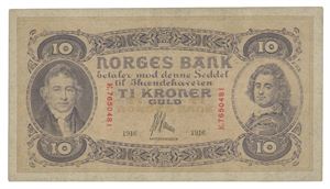 10 kroner 1916. E7650481