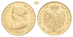Isabella II, 4 escudos 1867. Madrid