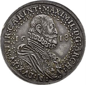 Erkehertug Maximilian, taler 1618, Hall