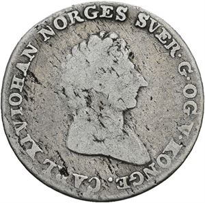 CARL XIV JOHAN 1818-1844. KONGSBERG. 8 skilling 1827/5